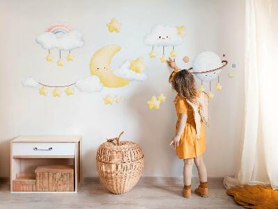 Wandsticker 80x108 Himmel und Raum in Boho-Pastelltönen