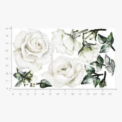 Wandaufkleber 80x137 Blumenmotive in Pastell-Aquarellen