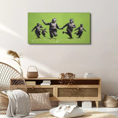 Bild auf leinwand Bereitschaftspolizei am Banksy Field