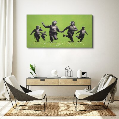 Bild auf leinwand Bereitschaftspolizei am Banksy Field