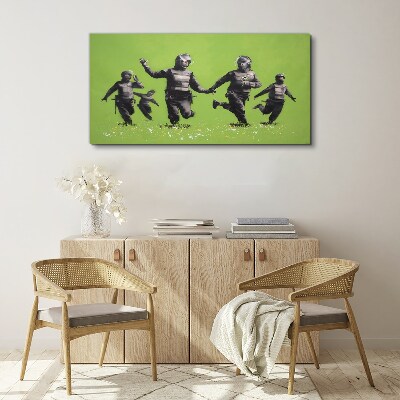 Bild auf leinwand Bereitschaftspolizei am Banksy Field