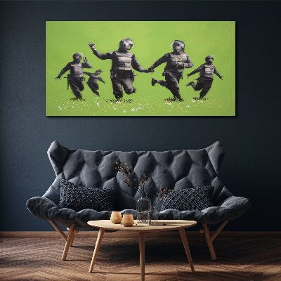 Bild auf leinwand Bereitschaftspolizei am Banksy Field