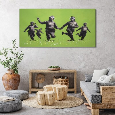 Bild auf leinwand Bereitschaftspolizei am Banksy Field