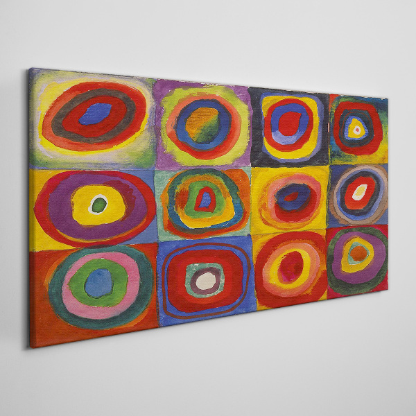 Foto auf leinwand Farbstudio: Quadrate mit konzentrischen Kreisen Kandinsky