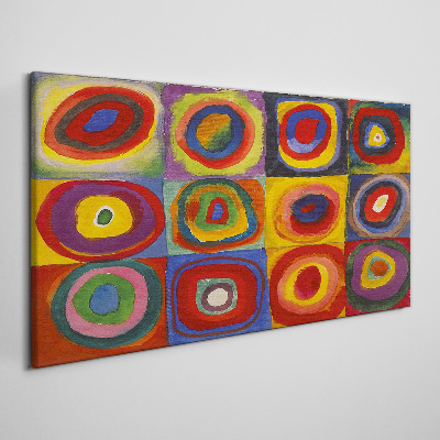 Foto auf leinwand Farbstudio: Quadrate mit konzentrischen Kreisen Kandinsky