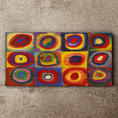 Foto auf leinwand Farbstudio: Quadrate mit konzentrischen Kreisen Kandinsky