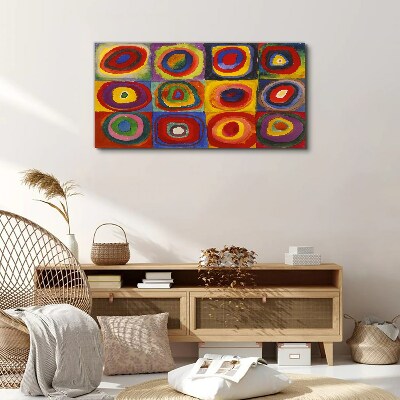 Foto auf leinwand Farbstudio: Quadrate mit konzentrischen Kreisen Kandinsky