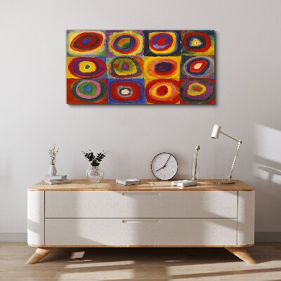 Foto auf leinwand Farbstudio: Quadrate mit konzentrischen Kreisen Kandinsky