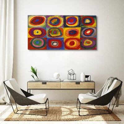 Foto auf leinwand Farbstudio: Quadrate mit konzentrischen Kreisen Kandinsky