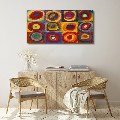 Foto auf leinwand Farbstudio: Quadrate mit konzentrischen Kreisen Kandinsky
