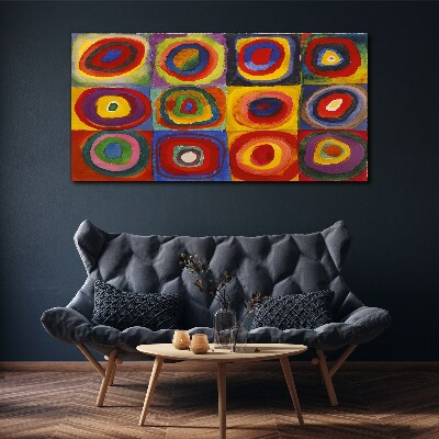 Foto auf leinwand Farbstudio: Quadrate mit konzentrischen Kreisen Kandinsky