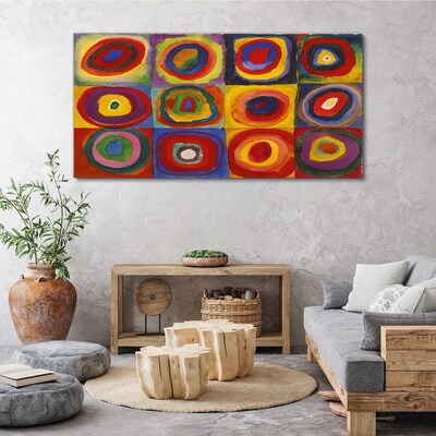 Foto auf leinwand Farbstudio: Quadrate mit konzentrischen Kreisen Kandinsky
