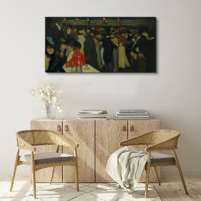 Foto auf leinwand Abend im Café