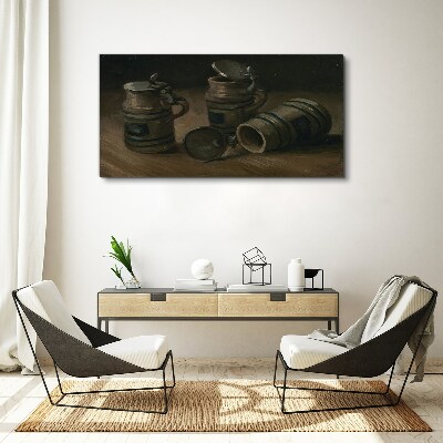 Foto leinwand Antike Tassen auf dem Tisch