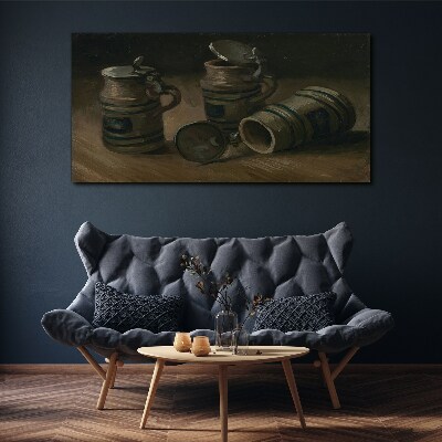 Foto leinwand Antike Tassen auf dem Tisch