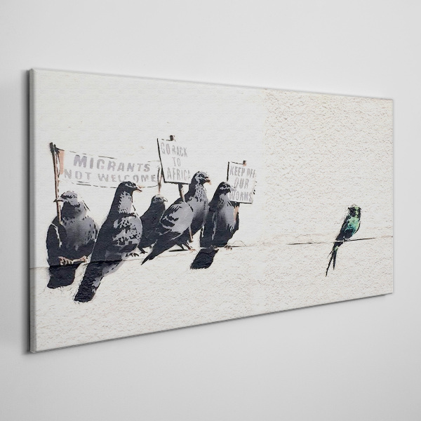 Foto auf leinwand Protestierende Vögel Banksy