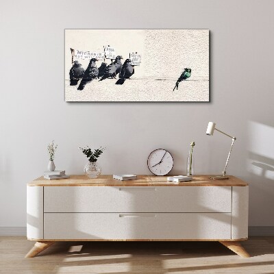 Foto auf leinwand Protestierende Vögel Banksy