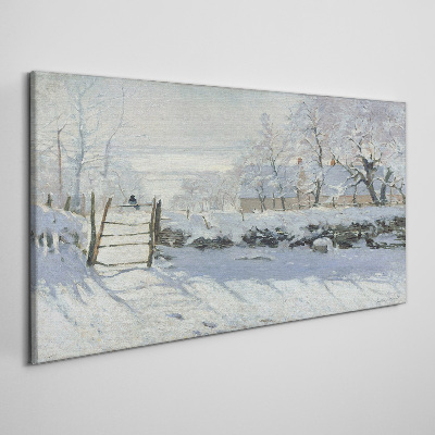 Leinwandbild Winterlandschaft mit Tor