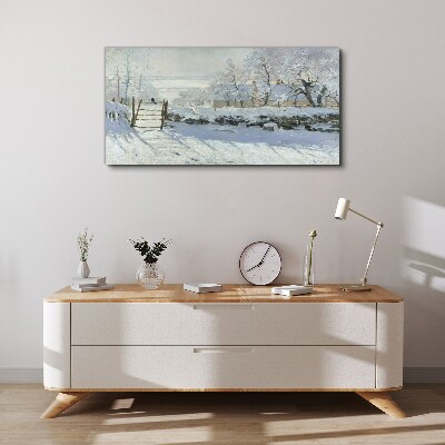 Leinwandbild Winterlandschaft mit Tor
