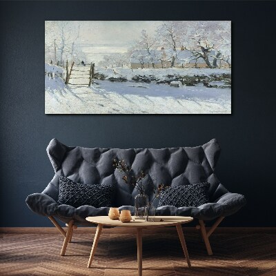 Leinwandbild Winterlandschaft mit Tor