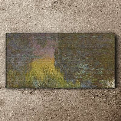 Foto auf leinwand Goldene Spiegelung im Wasser