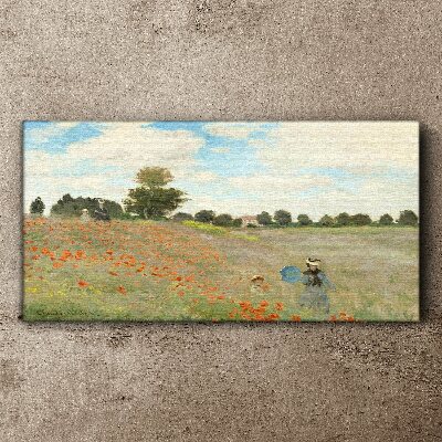 Foto auf leinwand Mohnfelder in der Sommersonne