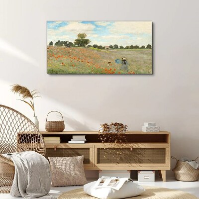 Foto auf leinwand Mohnfelder in der Sommersonne