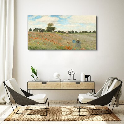 Foto auf leinwand Mohnfelder in der Sommersonne