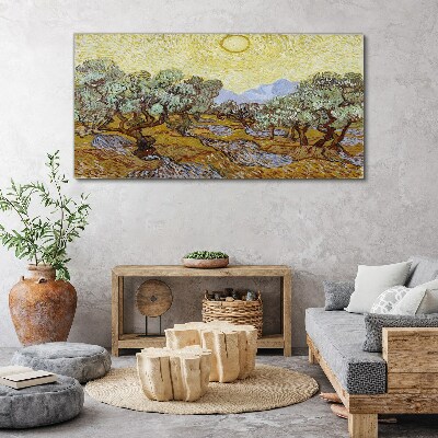 Foto auf leinwand Sun Van Gogh Wald