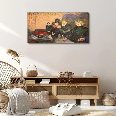 Foto auf leinwand Abend im Café