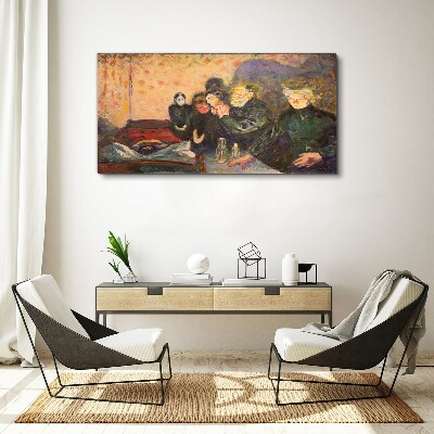 Foto auf leinwand Abend im Café
