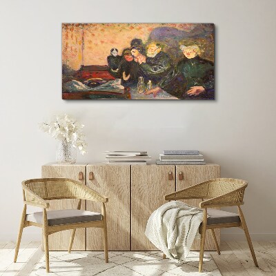 Foto auf leinwand Abend im Café