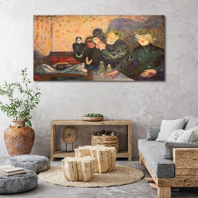 Foto auf leinwand Abend im Café