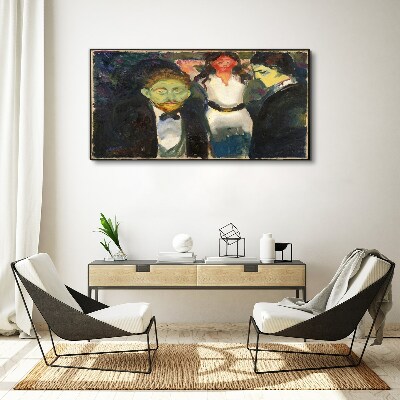 Bild auf leinwand Grüne Gesichter in der Nachtlandschaft