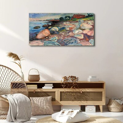 Foto auf leinwand Küstenlandschaft mit Steinen