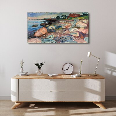 Foto auf leinwand Küstenlandschaft mit Steinen