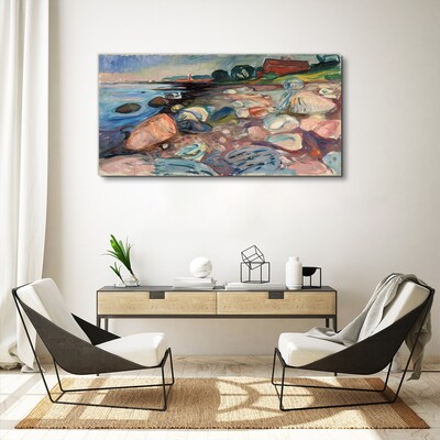 Foto auf leinwand Küstenlandschaft mit Steinen