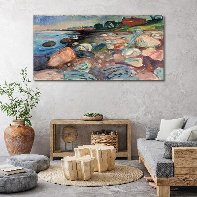 Foto auf leinwand Küstenlandschaft mit Steinen