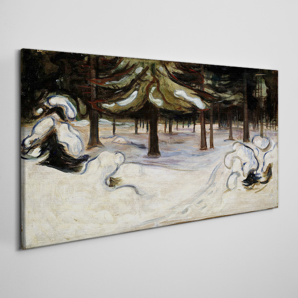 Foto auf leinwand Winterlandschaft mit Bäumen