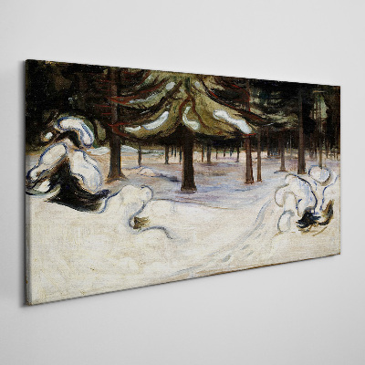 Foto auf leinwand Winterlandschaft mit Bäumen