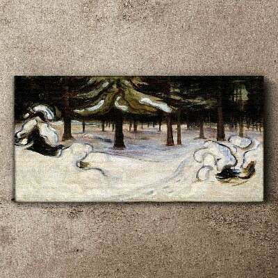 Foto auf leinwand Winterlandschaft mit Bäumen