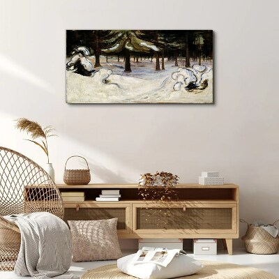 Foto auf leinwand Winterlandschaft mit Bäumen