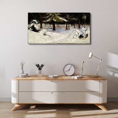Foto auf leinwand Winterlandschaft mit Bäumen
