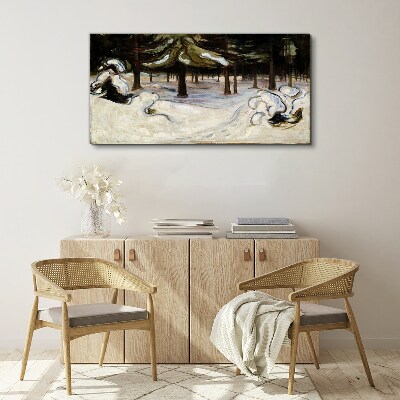 Foto auf leinwand Winterlandschaft mit Bäumen