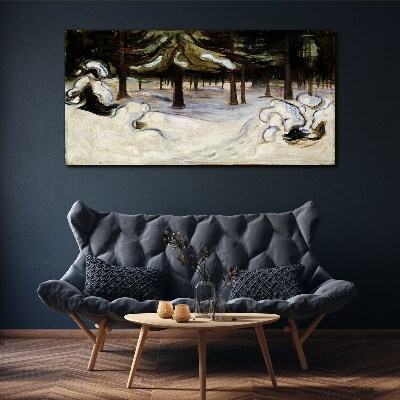 Foto auf leinwand Winterlandschaft mit Bäumen