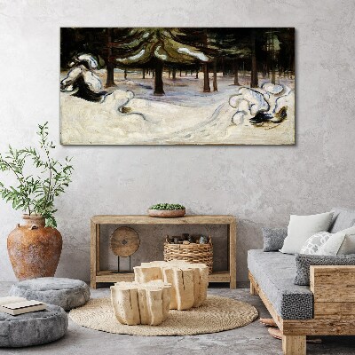 Foto auf leinwand Winterlandschaft mit Bäumen