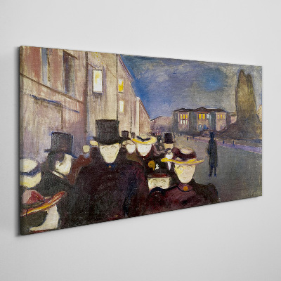 Bild auf leinwand Abendspaziergang in der Stadt