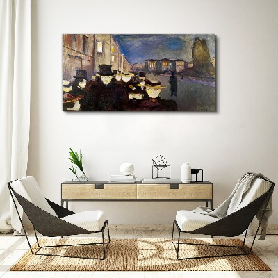 Bild auf leinwand Abendspaziergang in der Stadt