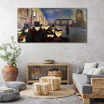 Bild auf leinwand Abendspaziergang in der Stadt