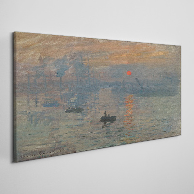 Bild auf leinwand Sonnenuntergang über dem Hafen